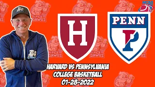 Harvard vs Penn 1/28/22 College Basketball Free Pick CBB Betting Tips