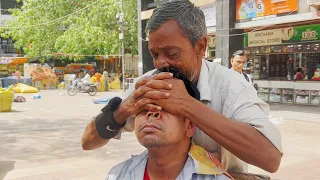 Head Massage And Neck Cracking By Poor Indian barber | ASMR I COSMIC INDIAN HEAD MASSAGE