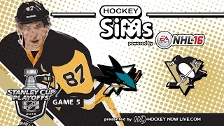 Sharks vs Penguins: Game 5 (NHL 16 Hockey Sims)