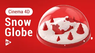 C4D Dynamic Snow Globe - Cinema 4D + Realflow Tutorial (Free Project)