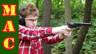 Teaching the joys of black powder shooting to my son - 1851 Colt Navy Cap & Ball revolver!