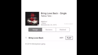 Tabius Tate - Bring Love Back (Audio)