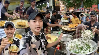 MAKANAN JALANAN INDIA TERBAIK PALING ENAK+NAGIH!GILEE PEMBELI NYA RUAME BANGET!GAK BERHENTI” MASAK🔥🤤