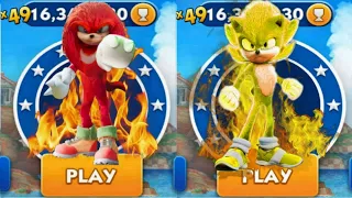 Sonic Dash - Hunter Knuckles  VS Movie Super Sonic _ Movie Sonic vs All Bosses Zazz Eggman