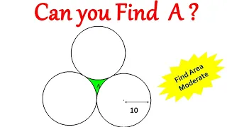 How to find the area A? A region between three circles.