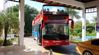 Куба На автобусе по о.Кайо Коко пляж Пиллар и торговый центр Чайка Cuba Cayo Coco Bus