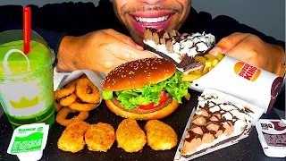 ASMR BURGER KING IMPOSSIBLE WHOPPER NUGGETS ONION RINGS RANCH MUKBANG JERRY EATING FAST FOOD