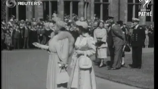 Queen Elizabeth the Queen Mother and Princess Margaret begin a four-day tour of Northern I...(1951)