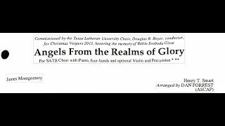Angels From The Realms Of Glory Tenor with scrolling sheet music