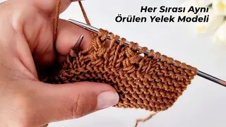 Her Sırası Aynı Örülen Örgü Modeli 🤎 yelek hırka patik / knitting crochet cardigan sweater tunusian