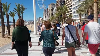 Benidorm Levante beach. 15 February 2018. From Tiki Beach bar to Old Town. Temperature reached 25'+.