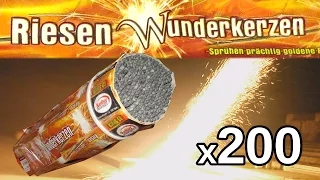 200 Wunderkerzen! Massenzündung Experiment - Keller Feuerwerk