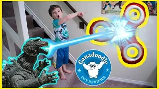 Godzilla vs. Giant Fidget Spinner Kids Pretend Playtime Family Fun Prank Canadoodle