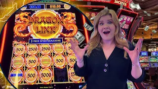Going For Broke on Dragon Link Slots in Las Vegas!!