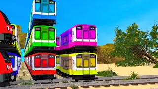 【踏切アニメ】あぶない電車 TRAIN PACMAN Vs 3 TRAIN Crossing 🚦 Fumikiri 3D Railroad Crossing Animation #11