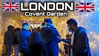 [4K] LONDON ENGLAND - COVENT GARDEN CHRISTMAS MARKETS AND LIGHTS WALKING TOUR 2021