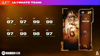 HOW TO GET 99 JOE MONTANA ULTIMATE LEGEND FREE! MAX LEVEL 50 FAST! Madden 24 Ultimate Team