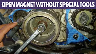 How to open magnet/flywheel of any motorcycle without special tool ( but with puller )