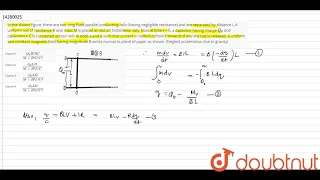 In the shown figure, there are two long fixed parallel conducting rails (having negligible resist