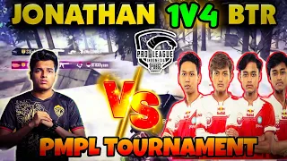 🇮🇳Jonathan 1v4 BTR in PMPL 🔥| #shorts #jonathan #bgmi #bgmishorts #ytshorts