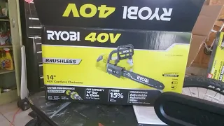 Ryobi,  14" brushless chainsaw 40v,4ah oil tank  adjustment on new models