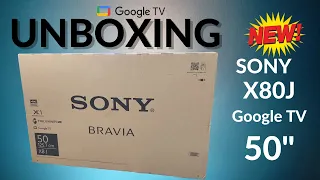 🔥How To Unboxing & First Look | Sony X80J 50" Google TV 4K TV [Online TV Services]