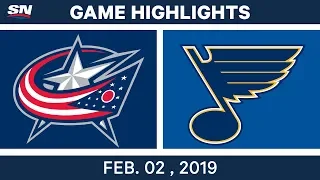 NHL Highlights | Blues vs. Blue Jackets - Feb. 2, 2019