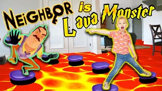 Floor Is Lava In Real Life With Neighbor As Lava Monster!