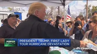 President Trump and first lady tour hurricane devastation