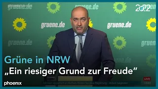 Pressekonferenz der Grünen zum Ausgang der Wahl in NRW am 16.05.22