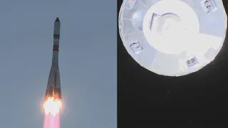 Progress MS-15 launch (On-board camera view)