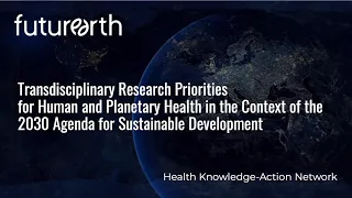 Transdisciplinary Research Priorities for Human and Planetary Health