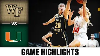 Wake Forest vs. Miami Women's Basketball Highlights (2022-23)