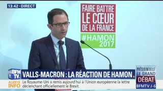 "La démocratie a pris un grand coup de plus", rétorque Benoît Hamon à Manuel Valls