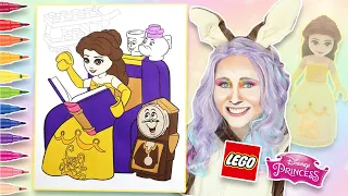 BEAUTY & THE BEAST BELLE LEGO COLORING PAGE! | Princess Belle, Mrs Potts, Chip & Cogsworth | Markers