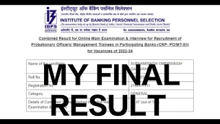 MY IBPS PO FINAL RESULT 2022 || 😔😔 1st APRIL #bank #ibpspo #ibps