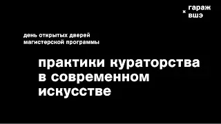 День открытых дверей магистерской программы «Практики кураторства в современном искусстве»