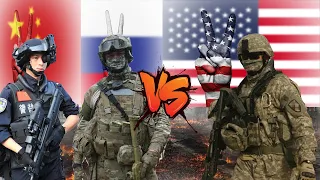 China & Russia vs USA Military Power Comparison 2021