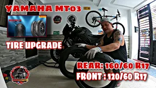 YAMAHA MT03 GET A BIGGER TIRES