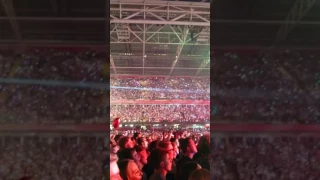 Coldplay and Rob Brydon The Welsh National Anthem 12 July 2017