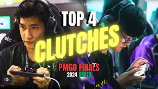 Epic Clutch Moments: Top 4 Plays from PMGO 2024 Finals | PUBG Mobile Esports Highlights