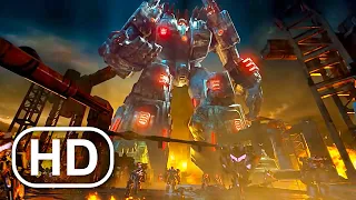 Transformers Metroplex Awakens & Kills Megatron Scene 4K ULTRA HD