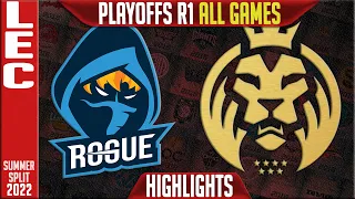 RGE vs MAD Highlights ALL GAMES | Playoffs Round 1 LEC Summer Split 2022 | Rogue vs MAD Lions