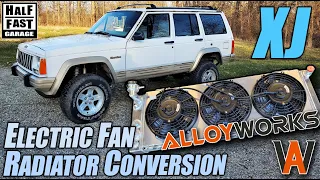 Jeep Cherokee XJ E-Fan Aluminum Radiator Conversion - #Alloyworks  @alloyworks4107