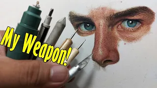 My Drawing Tools & Technique! How to Draw, Layer, Blend Colour Pencil -Real-Time Tutorial