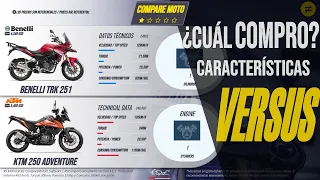 BENELLI TRK 251 VS KTM 250 ADVENTURE | Precio | Características | Ficha Técnica | COMPARE MOTO