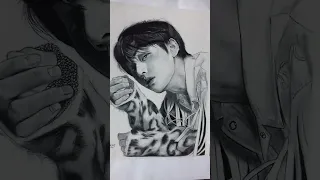 Drawing of V (Kim Taehyung ) of BTS || #bts #kimtaehyung  #shorts  #drawing #art