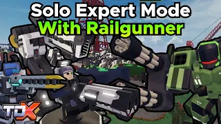 TDX SOLO EXPERT MODE WITH RAILGUNNER VICTORY - Tower Defense X Roblox