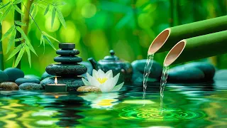 Healing Bamboo Water Fountain - Relaxing Music, Nature Sounds, Meditation Music With Water Sound