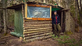 ENCLOSING THE FORT IN THE WOODS, WATERPROOF ROOF Fireplace Issues! Building a Window TRIPPER UPDATE